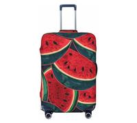 GDSHJKLW Housse de protection pour valise de voyage motif pastèque rouge, lavable, élastique, anti-rayures, housse de protection pour valise de voyage pour valise de 45,7 à 81,3 cm, Noir , L