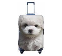 GDSHJKLW Housse de protection pour valise, motif chien bichon frisé, lavable, élastique, anti-rayures, convient aux valises de 45,7 à 81,3 cm, Noir , S