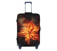 GDSHJKLW Housse de protection pour valise, motif fleurs de feu, lavable, élastique, anti-rayures, taille moyenne, convient aux valises de 45,7 à 81,3 cm, Noir , M
