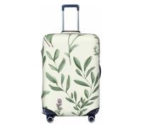 GDSHJKLW Housse de protection pour valises de voyage avec motif fleur verte, lavable, élastique, anti-rayures, convient aux valises de 45,7 à 81,3 cm, Noir, L