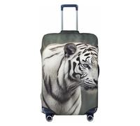 GDSHJKLW Housse de protection pour valises de voyage motif tigre blanc lavable élastique anti-rayures pour valise de 45,7 à 81,3 cm, Noir , L