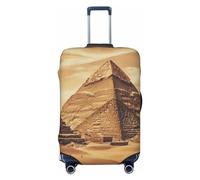 GDSHJKLW Housse de protection vintage en forme de pyramide égyptienne pour valise, lavable, élastique, anti-rayures, convient aux valises de 45,7 à 81,3 cm, Noir , M