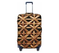 GDSHJKLW Housse de valise en osier tissé lavable élastique anti-rayures pour valises de 45,7 à 81,3 cm, Noir, M