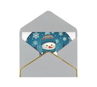 GDSHJKLW Jolie carte de vœux de Noël avec enveloppes gris clair, motif bonhomme de neige, ski, bonhomme de neige, cartes d'anniversaire et de mariage vierges pour toutes les occasions
