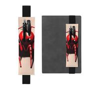 GDSHJKLW Jolie petite araignée rouge avec bande élastique amovible en cuir PU pour stylo, journal, crayons, fournitures de bureau, cadeau pour journaux, carnets, planificateurs