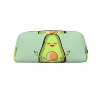 GDSHJKLW Jolie trousse à crayons en cuir d'avocat de grande capacité avec fermeture éclair pour homme et femme - Trousse de toilette de voyage étanche à large ouverture pour pièces de monnaie, Argenté