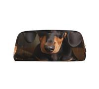 GDSHJKLW Jolie trousse à crayons en cuir de grande capacité avec fermeture éclair pour homme et femme - Trousse de toilette de voyage étanche à large ouverture pour pièces de monnaie