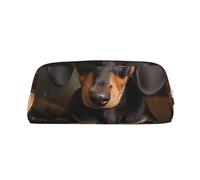 GDSHJKLW Jolie trousse à crayons en cuir de grande capacité avec fermeture éclair pour homme et femme - Trousse de toilette de voyage étanche à large ouverture pour pièces de monnaie