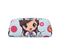 GDSHJKLW Jolie trousse à crayons en cuir pour infirmière - Grande capacité - Fermeture éclair - Trousse de maquillage pour homme et femme - Trousse de toilette de voyage étanche - Grande ouverture