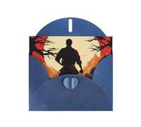 GDSHJKLW Karaté Carte de vœux vierge pour homme avec enveloppes 10,2 x 15,2 cm, cartes de remerciement, cartes de notes, cartes de toutes occasions, cartes de Noël, vacances, anniversaire, remise de