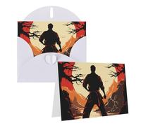 GDSHJKLW Karaté Carte de vœux vierge pour homme avec enveloppes 10,2 x 15,2 cm, cartes de remerciement, cartes de notes, cartes toutes occasions, cartes blanches pour Noël, vacances, anniversaire