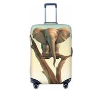 GDSHJKLW Little Elephant on Tree Housse de protection pour valise, lavable, élastique, anti-rayures, convient aux valises de 45,7 à 81,3 cm, Noir , S