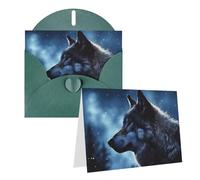 GDSHJKLW Lonely Wolf Carte de vœux vierge avec enveloppes 10,2 x 15,2 cm, cartes de remerciement, cartes de notes, cartes toutes occasions, cartes de Noël, vacances, anniversaire, remise de diplôme