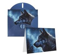 GDSHJKLW Lonely Wolf Carte de vœux vierge avec enveloppes 10,2 x 15,2 cm, cartes de remerciement, cartes de notes, cartes toutes occasions, cartes de Noël, anniversaire, remise de diplôme