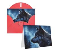GDSHJKLW Lonely Wolf Carte de vœux vierge avec enveloppes 10,2 x 15,2 cm, cartes de remerciement, cartes de notes, cartes toutes occasions, cartes pour Noël, vacances, anniversaire, remise de diplôme