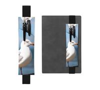 GDSHJKLW Mignon mouette élastique porte-stylo détachable en cuir PU pochette stylo pochette journal crayon trousse fournitures de bureau cadeau pour journal couverture rigide journaux planificateurs