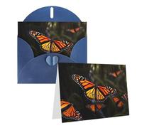 GDSHJKLW Monarch Butterflies1 Carte de vœux vierge avec enveloppes 10,2 x 15,2 cm, cartes de remerciement, cartes de notes, cartes de toutes occasions, bleu pour Noël, vacances, anniversaire, remise