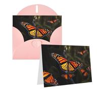 GDSHJKLW Monarch Butterflies1 Carte de vœux vierge avec enveloppes 10,2 x 15,2 cm, cartes de remerciement, cartes de notes, cartes toutes occasions, rose pour Noël, vacances, anniversaire, remise de