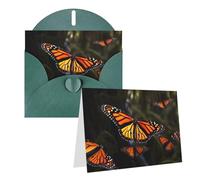 GDSHJKLW Monarch Butterflies1 Carte de vœux vierge avec enveloppes 10,2 x 15,2 cm, cartes de remerciement, cartes de notes, cartes toutes occasions, vert foncé pour Noël, vacances, anniversaire