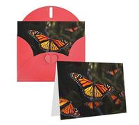 GDSHJKLW Monarch Butterflies1 Carte de vœux vierge avec enveloppes 10,2 x 15,2 cm, cartes de remerciement, cartes de notes, cartes toutes occasions, rouge pour Noël, vacances, anniversaire, remise de