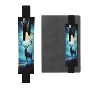 GDSHJKLW Moonlight Deer Porte-stylo en cuir synthétique amovible avec bande élastique pour stylo, journal, crayons, fournitures de bureau, cadeau pour journaux, carnets, planificateurs