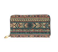 GDSHJKLW Native American1 Portefeuille en cuir avec fermeture éclair sur le pourtour pour femme Porte-monnaie étanche avec support pour téléphone portable