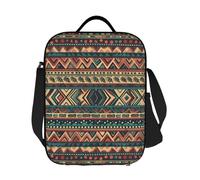 GDSHJKLW Native American1 Sac à déjeuner isotherme réutilisable pour homme et femme Sac fourre-tout isotherme avec bandoulière réglable pour bureau, travail, voyage, pique-nique, camping