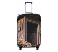 GDSHJKLW Old Ancient Outhouse Housse de protection pour valise de voyage lavable élastique anti-rayures pour valise de 45,7 à 81,3 cm, noir, Noir , L