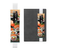 GDSHJKLW Porte-stylo à sushi avec bande élastique amovible en cuir PU pour stylo, journal, crayons, fournitures de bureau, cadeau pour journaux, carnets, planificateurs