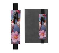 GDSHJKLW Porte-stylo amovible en cuir synthétique avec motif colibri avec bande élastique rose pour stylo, journal, crayons, fournitures de bureau, cadeau pour journaux, cahiers, planificateurs