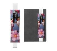 GDSHJKLW Porte-stylo amovible en cuir synthétique avec motif colibri avec bande élastique rose pour stylo, journal, crayons, fournitures de bureau, cadeau pour journaux, cahiers, planificateurs