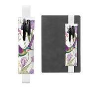 GDSHJKLW Porte-stylo amovible en cuir synthétique avec motif colibris et fleurs avec bande élastique pour journaux, carnets, planificateurs