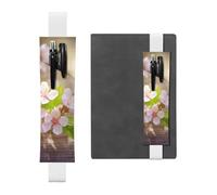 GDSHJKLW Porte-stylo avec bande élastique amovible en cuir synthétique - Motif printemps et fleur - Pour journaux, cahiers, planificateurs