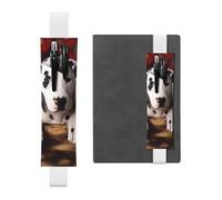 GDSHJKLW Porte-stylo avec bande élastique en cuir synthétique amovible Motif chiot dalmatien
