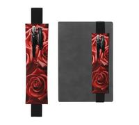 GDSHJKLW Porte-stylo avec bande élastique en cuir synthétique amovible Motif roses rouges