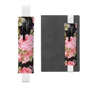 GDSHJKLW Porte-stylo avec bande élastique rose amovible en cuir PU pour stylo, journal, crayons, fournitures de bureau, cadeau pour journaux, carnets, planificateurs