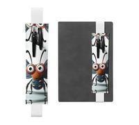 GDSHJKLW Porte-stylo en cuir synthétique amovible avec ailes d'insectes, yeux et bande élastique pour stylo, journal, crayons, fournitures de bureau, cadeau pour journaux, cahiers, planificateurs