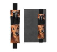 GDSHJKLW Porte-stylo en cuir synthétique amovible avec bande élastique à poils longs teckel pour journaux, cahiers, planificateurs, Noir , Taille unique