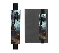 GDSHJKLW Porte-stylo en cuir synthétique amovible avec bande élastique - Château sombre et sorcière - Pour journaux, cahiers, planificateurs