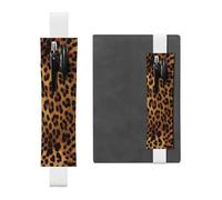 GDSHJKLW Porte-stylo en cuir synthétique amovible avec bande élastique en peau de léopard, pour journal, crayons, fournitures de bureau, cadeau pour journaux, cahiers, planificateurs, blanc, Taille