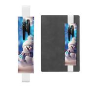 GDSHJKLW Porte-stylo en cuir synthétique amovible avec motif bonhomme de neige et inscription Merry Christmas - Fournitures de bureau - Cadeau pour journaux, carnets, planificateurs
