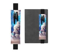 GDSHJKLW Porte-stylo en cuir synthétique amovible avec motif bonhomme de neige et inscription Merry Christmas - Fournitures de bureau - Cadeau pour journaux, carnets, planificateurs