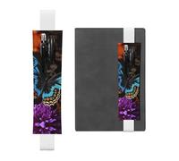 GDSHJKLW Porte-stylo en cuir synthétique amovible avec motif papillon sur une belle fleur élastique pour stylo, journal, crayons, fournitures de bureau, cadeau pour journaux, cahiers, planificateurs