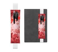GDSHJKLW Porte-stylo en cuir synthétique amovible en forme de cœur avec bande élastique pour stylo, journal intime, fournitures de bureau, cadeau pour journaux, carnets, planificateurs