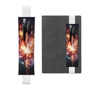 GDSHJKLW Porte-stylo en cuir synthétique avec bande élastique en forme de feu d'artifice - Étui à crayons amovible - Fournitures de bureau - Cadeau pour journaux, carnets, planificateurs