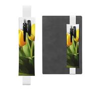 GDSHJKLW Porte-stylo en cuir synthétique avec bande élastique en forme de fleur, pochette à crayons, fournitures de bureau, cadeau pour journaux, carnets, planificateurs