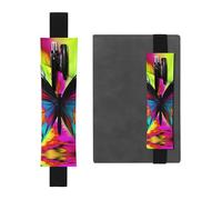 GDSHJKLW Porte-stylo en cuir synthétique avec bande élastique en forme de papillon coloré - Pochette à crayons - Fournitures de bureau - Cadeau pour journaux, carnets, planificateurs