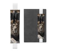 GDSHJKLW Porte-stylo en cuir synthétique avec bande élastique pour homme et femme, motif lions, pochette amovible, porte-crayons, fournitures de bureau, cadeau pour journaux, carnets, planificateurs