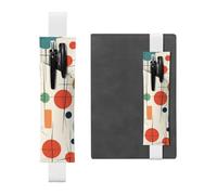 GDSHJKLW Porte-stylo moderne du milieu du siècle avec bande élastique amovible en cuir PU pour stylo, étui à crayons, fournitures de bureau, cadeau pour journaux, cahiers, planificateurs