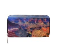 GDSHJKLW Portefeuille Beauty Grand Canyon en cuir synthétique avec fermeture éclair sur le pourtour pour téléphone, porte-cartes, organiseur pour femme, noir, taille unique, Noir , Taille unique